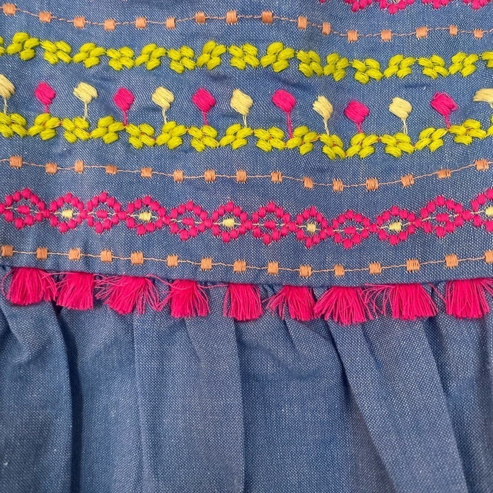 Cat & Jack Embroidered Chambray Ruffle Tank Top, 5T, NWT - Picture 6 of 10